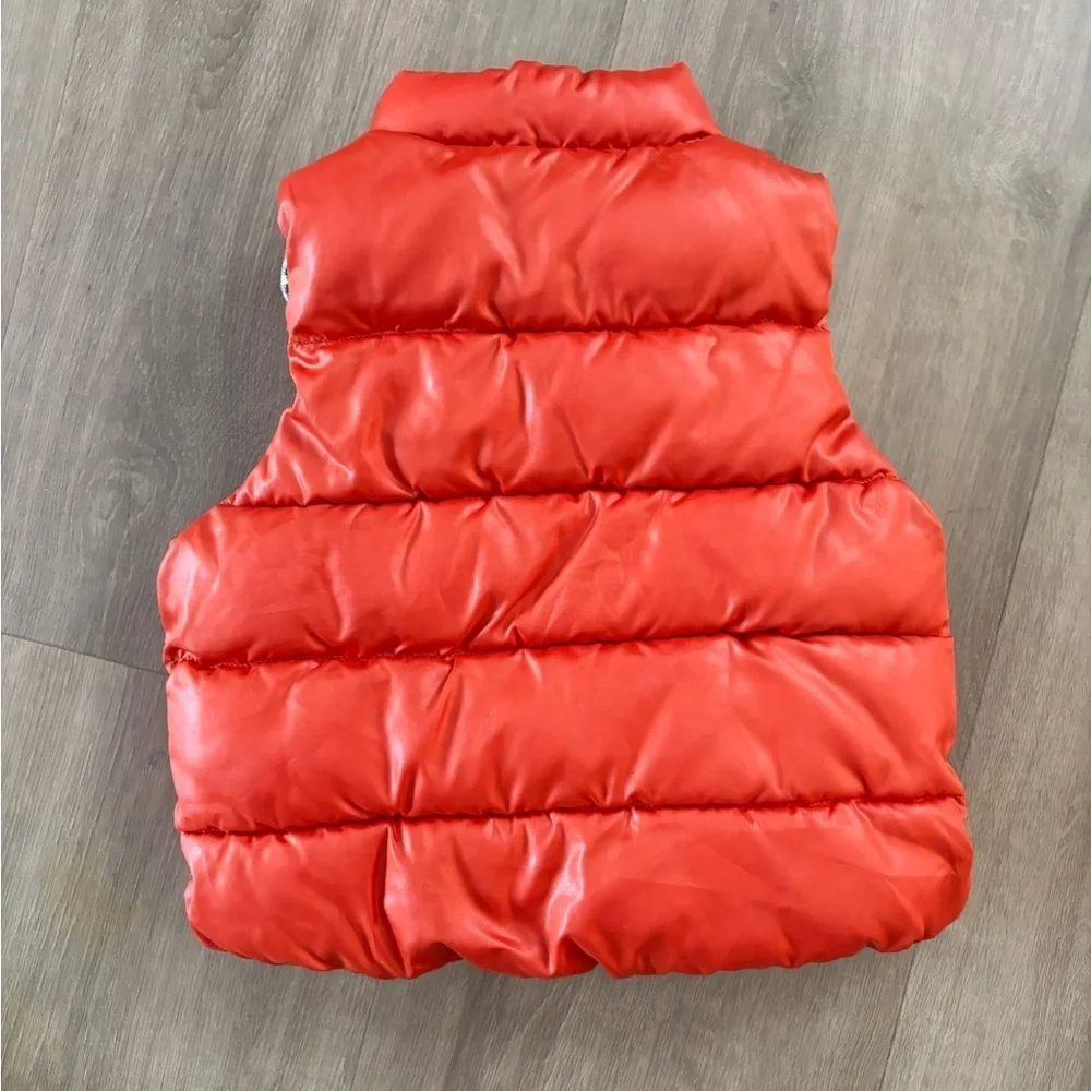 Baby Gap Unisex Puffer Vest in Orange with Plaid Flannel Lining